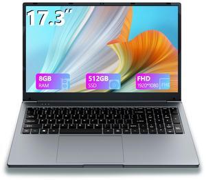 NBVCXSD Laptop Computer 17 Inch Laptop, Win 11,8GB RAM 512GB SSD, Celeron Quad-Core Processor(Up to 2.9GHz),IPS Full HD Display with, Type-C, Wi-Fi, USB3.0
