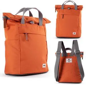 ORI LONDON Rolltop Backpack - Small Travel Backpack with Lots of Pockets for Men & Women - The Finchley, Atomic Orange