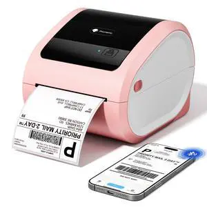 Phomemo D520BT Bluetooth Thermal Printer, 4x6 Shipping Label Printer for Small Businesses, Desktop Thrmal Label Printers for Shipping Package, Compatible with , Shopify, USPS, Pink