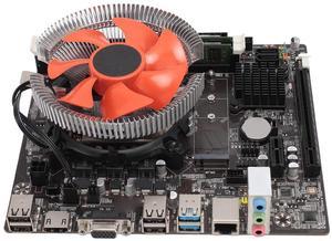 B75 Motherboard CPU Set, Motherboard CPU Combo with Cooling Fan, I5-3470 CPU, DDR3 Channel, LGA 1155, PCI E M.2 NVME/NGFF, SATA, USB 2.0/3.0, RJ45, VGA & , 3 Phase Power