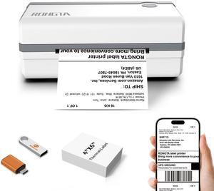 Rongta Bluetooth Thermal Label Printer, Wireless Shipping Label Printer,4x6 Sticker for Small Business, Support Android, iPhone and Windows and Mac OS(Bluetooth+USB)