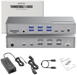Thunderbolt 4 Dock with Displaylink Chipset - MacBook Docking Station Dual/Triple/Quad/Penta Monitor - 21 Ports 40Gbps, 90W Charging, 8K/4K Displays - Compatible with Window 10/11 Mac OS 10.2 & Above