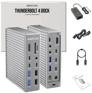 Thunderbolt 4 Dock USB-A/C - 21 Ports MacBook Pro Docking Station Dual Monitor - 40Gbps, 90W Charging, 8K/4K Displays - Compatible with Windows 10/11, Mac OS 10.2 & Above, Dell/HP/Lenovo Laptops
