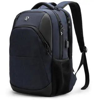 Swissdigital Design Travel Laptop Backpack for Men and Women, Business Backpack with USB Charging Port for Fits 16 Inch Notebook (ANDWIL SD1670-12 Blue)