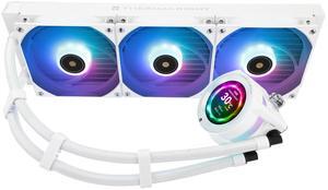 Thermalrlght CORE Vision 360 White ARGB CPU Water Cooler,3 PWM Fans Water Cooling System with 2000PRM,for AM4/AM5&Intel LGA1851/1700, Magnetic Detachable LCD Screen with 480 * 480 Resolution