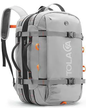 Tolaccea Travel Laptop Backpack, Large Carry on Backpack Flight Approved Convertible Duffle Luggage Bag Daypack Work Business Rucksack Fits 16" Laptop for Men Women 3 Carrying Ways, 40L-55L Expandable