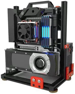 PC Test Bench Open Air Computer Case UMATX MATX Motherboard Chassis Aluminum Bracket DIY Bare Frame ATX Support 120 240 360 Liquid Cooling MATX