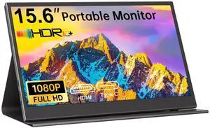 UFYQL 15.6 Inch Portable Monitor, 1080P FHD IPS Display with Case, USB-C & HDMI, Ultra-Slim Travel & Gaming Monitor for Laptop MacBook Phone Xbox PS4/5 Switch