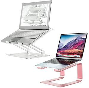 Urmust Adjustable Laptop Stand Silver + Detachable Laptop River Rose Gold