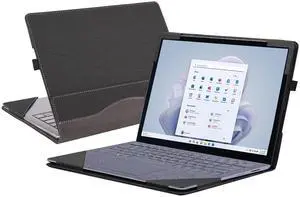 Case for Microsoft Surface Laptop 5/4 / 3/2 / 1 13.5 Inch Sleeve PU Leather Detachable Cover (Size:) (13.5in, Grey)