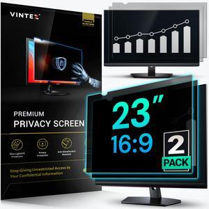 VINTEZ 23 Inch 16:9 Privacy Screen for Computer Monitor and Laptop - Anti Glare Protector Film Blue Light Filter Eye Protection - Computer Screen Privacy Shield, 2 Pack