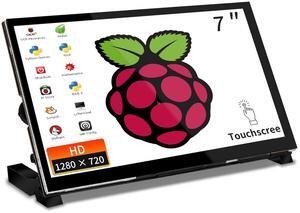 WIMAXIT Raspberry Pi Touchscreen Monitor- 7'' IPS 1024X600 Dual-Speaker, USB HDMI Portable Capacitive Display for Raspberry Pi 5 3b+/4b, Windows (Driver-Free)