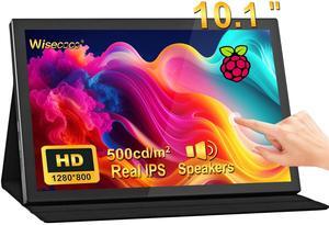 10.1" Touch Screen IPS Monitor for Raspberry Pi, 1280x800 HD Display, USB-C/HDMI, Portable Secondary Screen with Case, Speakers, Plug & Play, Compatible with Raspberry Pi 5/4B/3B+, Windows