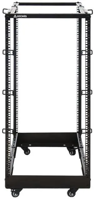 AEONS 22U 4-Post IT Open Frame Server Rack 19 Inch Depth-Adjustable (22" to 40") Network Equipment AV Gear w/Casters and Cable Management