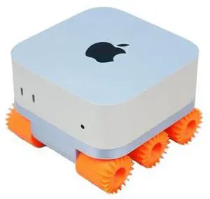 Calofsile Stand for Mac Mini M4 Docking Station, with Heat Dissipation and Height-Boosting Base (Mars Rover Design)(Orange)