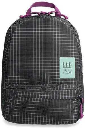 Topo Designs Dash Pack, Lightweight Laptop Backpack, 100% Recycled Materials, Fair Wear + WRAP Certified, 17L (Grid)