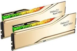 G.SKILL Trident Z5 Royal Neo Series (AMD Expo) DDR5 RAM 32GB (2x16GB) 8000MT/s CL38-48-48-128 1.45V Desktop Computer Memory UDIMM - Gold (F5-8000J3848H16GX2-TR5NG)