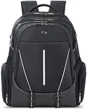 Solo New York Rival 17.3 Inch Laptop Backpack with Hardshell Side Pockets, Black