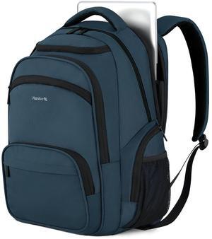Hanke 18 Inch Travel Laptop Backpack for Women Men, Carry On Bags for Airplanes 18x14x8 Inches Travel Bag Personal Item Backpack with Luggage Strap(Blue)