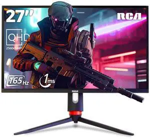 RCA 27" Evolution Select QHD Gaming Monitor | 165Hz, 2560 x 1440p, Adaptive Refresh Technology with 1ms Response, HDR10, Ultra Wide Game View - RGB Backlighting & Adjustable Stand | M27SG134F