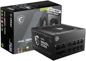 MSI MAG A850GL PCIE 5.1 & ATX 3.1 Gaming Power Supply - Full Modular - 80 Plus Gold Certified 850W - Compact Size - ATX PSU - 10 Year Warranty