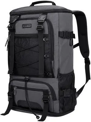 WITZMAN Travel Backpack for Men Large Carry-on Convertible Shoulder Rucksack with Shoe Compartment Fit 17 Inch Laptop(B689 Silvery Grey)