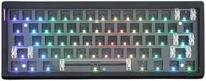 Cmokifuly GMK61 60% Mechanical Keyboard Kit Tri-Mode South-Facing RGB LED Gaming Keyboard for 3/5pin Switches,61 Keys Hotswap Socket PCB Gasket Mounted Plate DIY Keyboard Kit (Black)