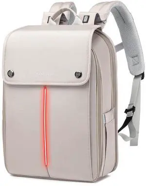 CROSSGEAR Smart Casual Laptop Backpack Led Reflective Travel Backpack Three-Speed Adjustment Expandable Carry-On Laptop Bag for Cycling Work and Daily Use,for Women,Lotus Pink