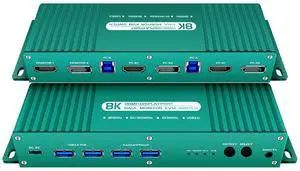 kvm Switch displayport and hdmi 4k 240hz Hotkey Switching kvm Switch 2 Monitors 2 Computers displayport hdmi 240hz 2 Computer 2 Monitor switcher Dual Monitor dp HDMI switcher 1440P