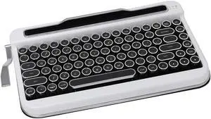 Penna Bluetooth Keyboard with Black Chrome Keycap(US Language) (Switch-Cherry Mx Blue, Pure White)