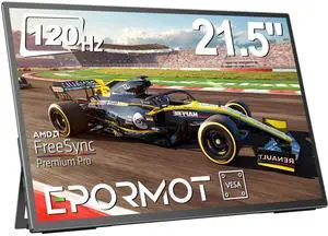 EPORMOT Portable Monitor 21.5 inch 120hz for Laptop, FHD 1080P Portable Gaming Monitor w/VESA Kickstand HDR Speakers USB C Mini HDMI for Phones PC Gaming Devices, Travel Second Screen for Business