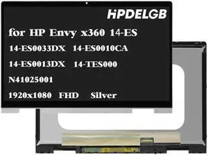 HPDELGB Replacement for HP Envy x360 14-ES 14T-ES 14T-ES000 14-ES0013DX 14-ES0033DX 14-ES0010CA N41025-001 LCD LED Touch Screen Display Digitizer Assembly W/Bezel Panel 14.0" 1920x1080 IPS