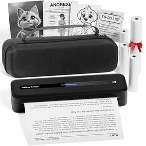 Itari M832 Portable Printer for Travel with Case and 4 Rolls Paper, Inkless Thermal Printer, Support 8.5" x 11" A4 & US Letter, Wireless Compatible with iPhone, Android, Laptop, Black