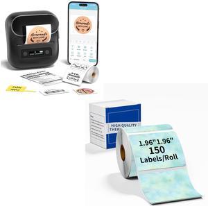 ItriAce M220 Label Maker, Upgrade Sticker Maker Prints 0.78-3.14 inch, Thermal Printer for Small Business & Homeuse, with 1.97" Thermal Square Sticker Labels for organizing/Gift Labels/Logo