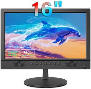 Jexiop 16 inch Flat Screen TV,Small TV with Remote Control-Perfect Full HD 1080P for Kitchen,Dual Power DC-12V & AC AC Adapter Inputs for Your RV & Kitchen Watch HDTV Anywhere