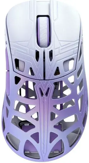 KEEBMONKEY WLMOUSE Sword X Lightweight Magnesium Alloy Wireless Gaming Mouse - 8KHz Polling Rate, PAW3950 HS Sensor, 50-30000 DPI, OM & TTC Switches (OM Opticals, White&Purple)