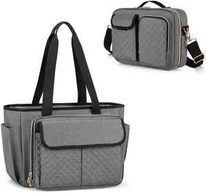 LUXJA Teacher Bag with Bible Cover Case, Gray