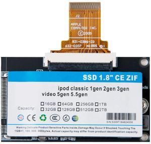 The MK1634GAL 128GB ZIF SSD is suitable for iPod 5th-7th Generation, enhancing performance, compatible with classic models, easy to expand capacity, designed specifically for classic logic boards.