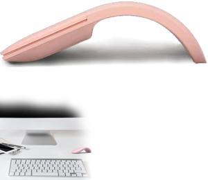 PCTC Arc Touch Mouse,Appliable for Microsoft Surface Arc Mouse FHD-00001 /FHD-00002 /FHD-00003 Portable Foldable Mouse Silent Folding Arc Mouse for Computer Mac OS Laptop Notebook (Pink)