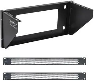 RIVECO 4U Wall Mount Rack for Network. Reinforced Heavy Load 66-99 LBS Server Racks Vertical & Horizontal Mounting for 19 inches IT & Studio Equipment &1U Vented Panels 2PCS