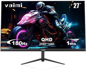 VAIMI 27 Inch QHD 2560 x 1440 Gaming Monitor 180Hz 1ms Fast IPS Computer Monitor, DP 1.4 x2, HDMI 2.0 x2, VESA Mount, 130% sRGB HDR Eye Care Metal Stand