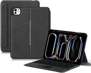 Magnetic Keyboard Case for iPad 9th 8th 7th Generation 10.2''/Air 3/Pro 10.5", Detachable Keyboard with Backlit, Adjustable Stand