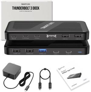 Thunderbolt 3 Dock Dual Monitor USB-C - 11 Ports 40Gbps Docking Station, PD 100W, 60W Charging - 8K/4K Displays Compatible with Windows 10/11, Mac OS 10.2 & Above, Dell, HP, Lenovo Laptops