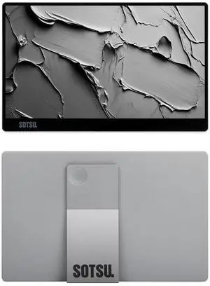 SOTSU FlipAction Go 14" Premium Portable Monitor SFA14PMMG | Robust but Lightweight | Tempered Glass Cover | 1080p | 400 Nits | 100% sRGB | 5W | Super Versatile | USB C or Mini HDMI