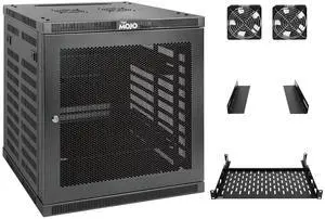 Tecmojo 12U Wall Mount Rack,12U Rack 17.7 Inch Depth,Hold Up to 176 Lbs,Enclosed Wall Mount Rack Kit for 19 Inch Network,Server and AV Gear,Mesh Door(Elite Collection)