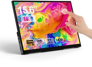 Portable Monitor Touchscreen 15.6 Inch 1080P FHD IPS Screen with Tempered Glass Metal Frame Kickstand, Travel Gaming Monitor with Dual Speakers, USB C, HDMI Port for PC MAC Phone Xbox PS4/ 5 Switch