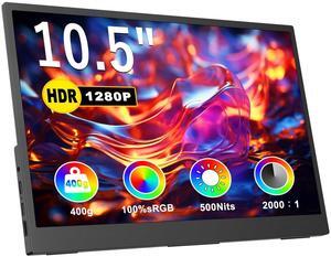 Portable Monitor 10.5" 1920x1280P FHD Ultra-Slim Mini Monitor 3:2,500nits,2000:1,w/45deg Adjustable Stand,Standard HDMI USB-C Computer Display for Laptop PC Phone Mac