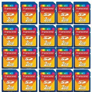 20 Pack Transcend Secure Digital 2 GB 2gb SD Memory Card