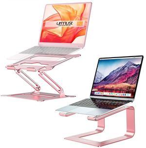 Urmust Adjustable Laptop Stand Rose Gold + Detachable Laptop Riser Rose Gold