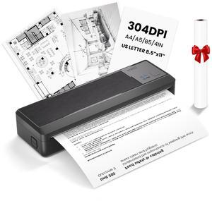 vretti Portable Printer Wireless for Travel, P83 Wireless inkless with 304DPI, Portable Thermal Printer, Instant Printing, Support US Letter&A4&B5, Inkless Printer for iOS&Android